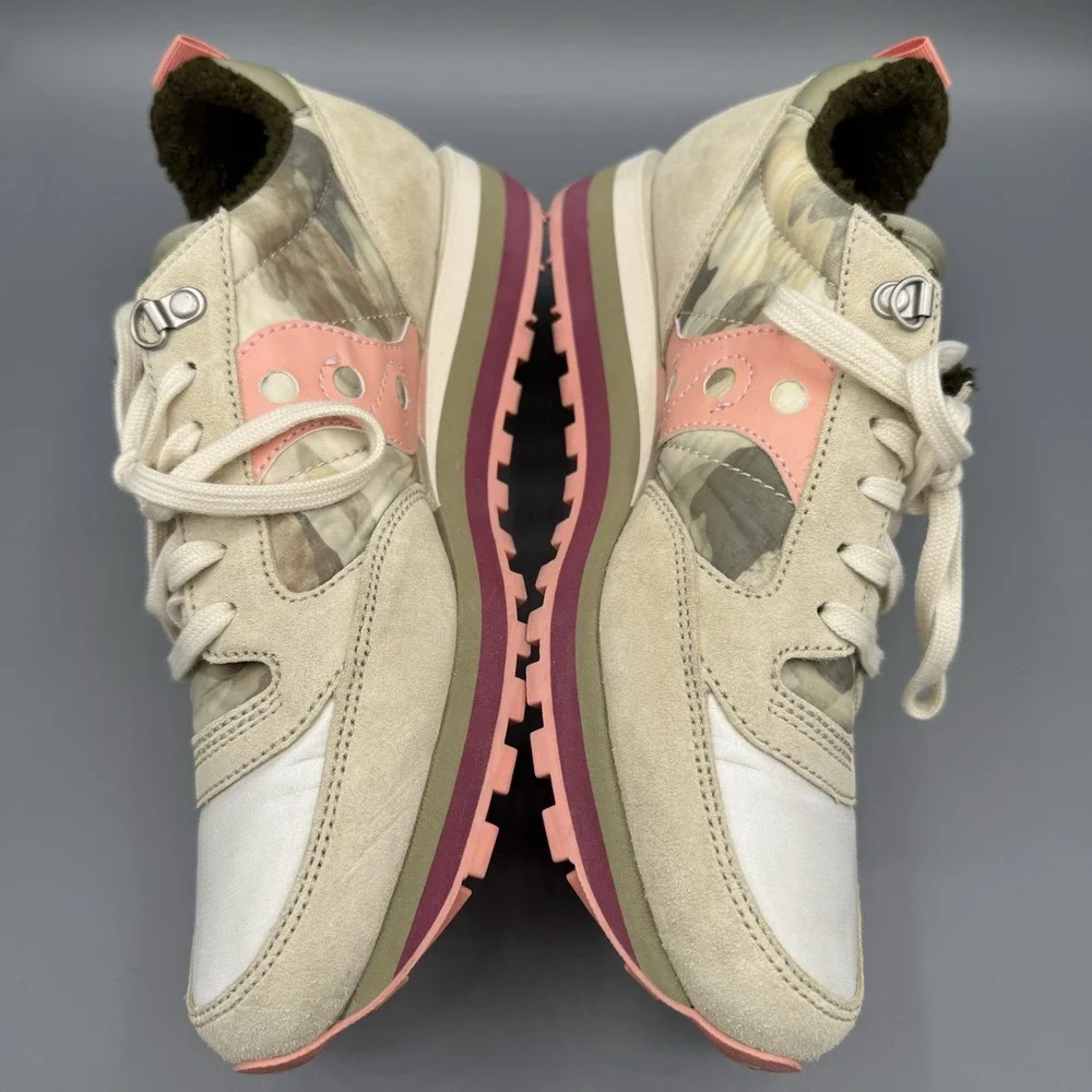 Saucony Jazz Triple S605812 Mountain Green Peach Retro Shoes Womens Size 10